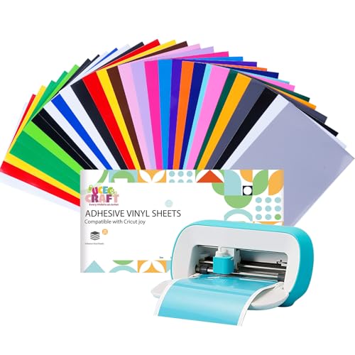 UCEC 30 unidades de vinilo Smart Permanent para plóter Cricut Joy, 14 cm x 30,5 cm, autoadhesivas, de vinilo con 23 colores, para manualidades, fundas de teléfono móvil, portátiles, paredes