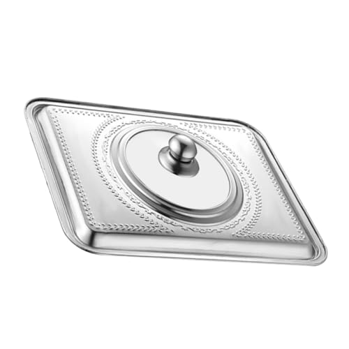 COHEALI Tapa de Olla Rectangular Diseño Elegante y Funcional de Acero Inoxidable Antisalpicaduras de Retención de Vapor para Cocina