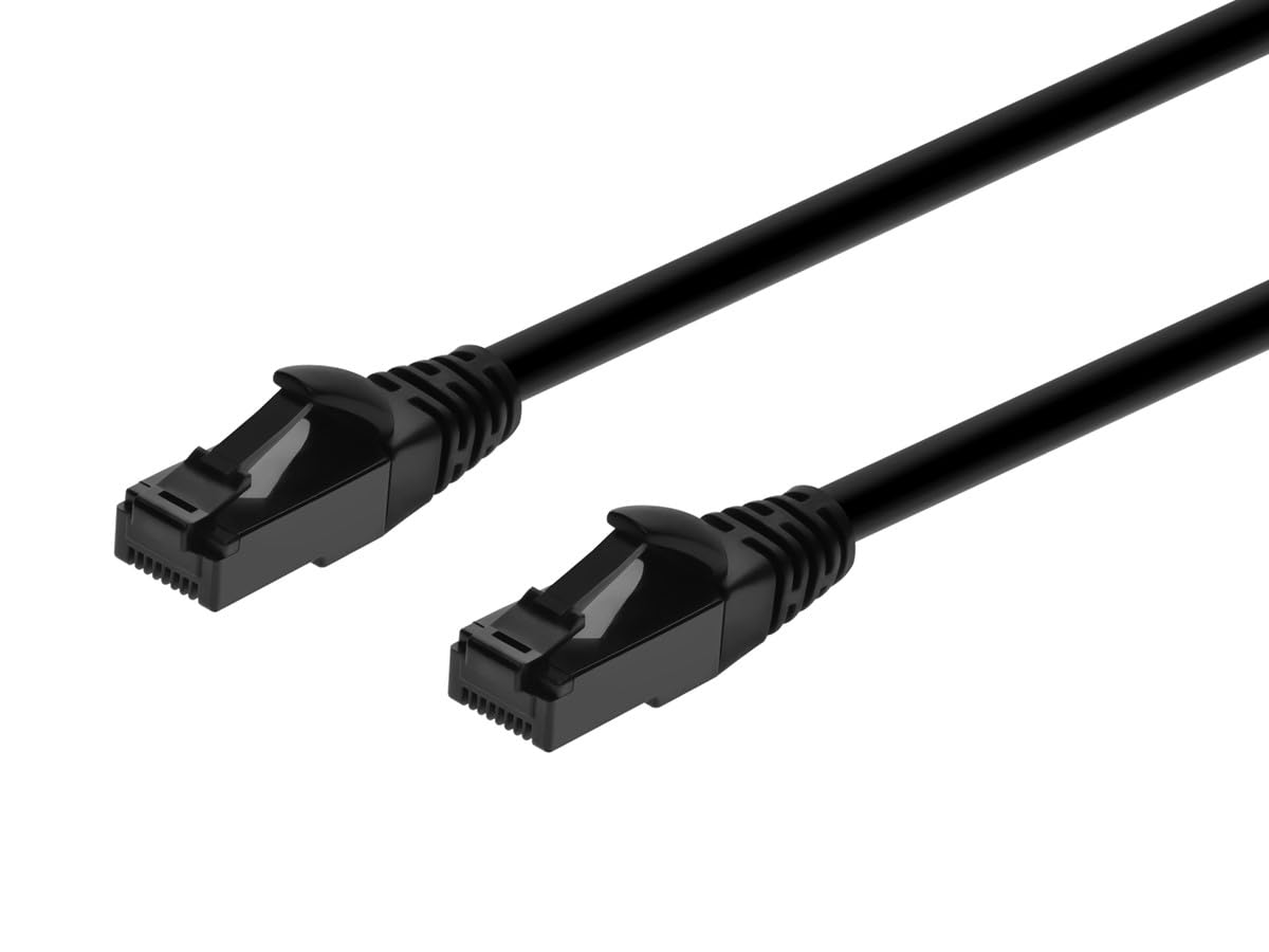 Monoprice Cat6A Flexible TPE Patch Cable - 50 Feet - Black | UTP, 24AWG, 500MHz, Pure Bare Copper, Snagless RJ45, Ethernet Cable - Flex Series