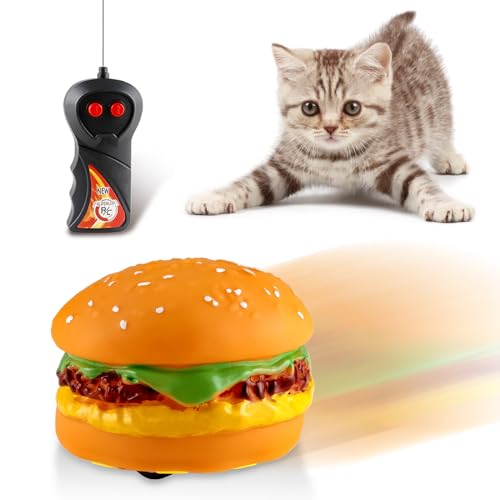 Ufurty Remote Control Hamburger Car, Animal Prank Toys - Cat Interactive Games for Halloween, April Fools Day, Party - Pets Funny Toy Gifts