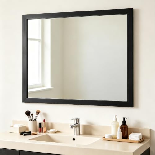 Image of Bathroom Mirror for Over Sink 36x24 Inch Rectangular Wall Mirror, Black