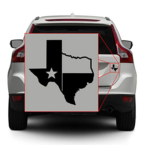 Image of TX Flag Shaped Like Texas [Pick Color] Vinyl Transfer Sticker Decal for Laptop /Car /Truck /Window /Bumper (Black, 7.5 inch x 7.5 inch)