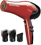 RED by Kiss Tourmaline Céramique 2200W PRO - Sèche-cheveux professionnels avec peignes supplémentaires, cheveux sans frisottis, Six paramètres de chaleur Sècheuse