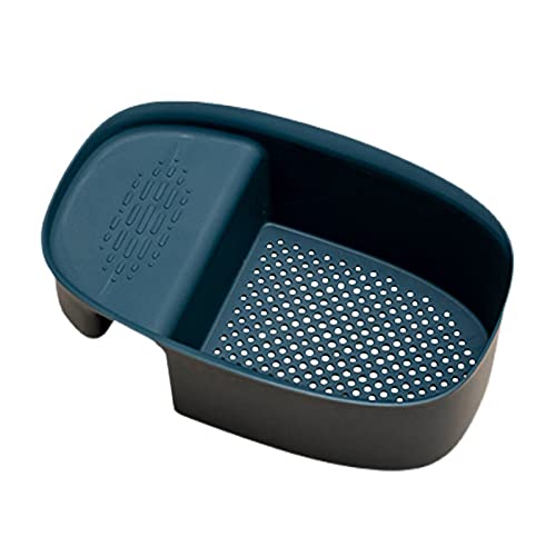 01SHIRTS Sink Drain Shelf Sink Strainers Basket Kitchen Sink Strainer Multifunction Sink Side Storage Drainer Rack Kitchen Sink Basket for Kitchen, Blue