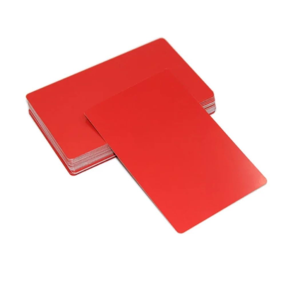 100 lamiere colorate in lega di alluminio - lastra piatta e sottile da 3,4 x 2,1 pollici, spessore 0,5 mm/0,2 mm(Red,0.5mm)