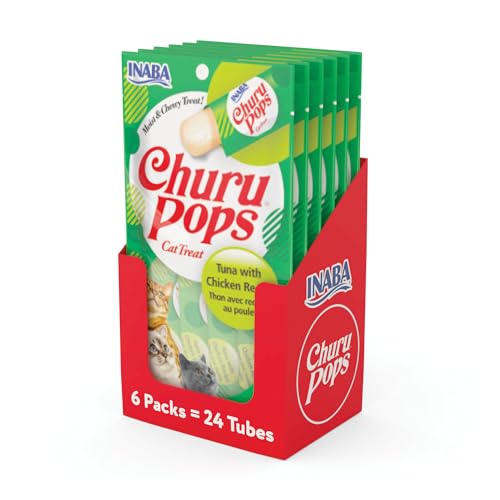 INABA Churu Pops Moist and Chewy Cat Treat Tuna with Chicken Recipe 24 Tubes