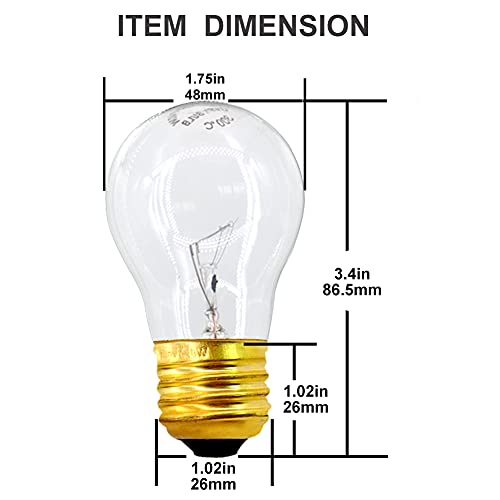 Haraqi ESH-A15-05 8 Pack A15 40W 120V With E26 Standard Medium Base, A15 Appliance Light Bulb For Ceiling Fan thumb #1