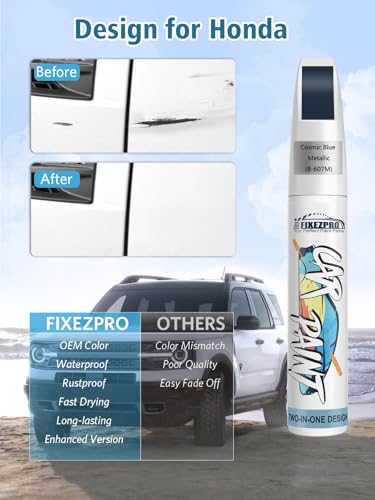 Image of B-607M Cosmic Blue Metallic Car Touch Up Paint for Honda, Color Match Auto Paint Repair Pen,Professional Car Scratch Repair Remover Pen Quick Drying, Easy to Use