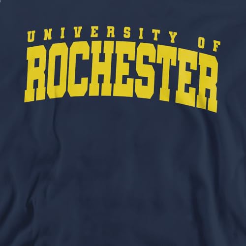 LOGOVISION University of Rochester School Name Arch Unisex Adult Crewneck Sweatshirt, Navy, Large