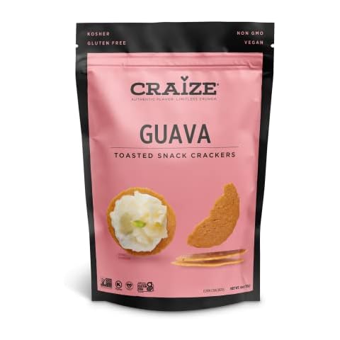 Craize Guava Crisps | Gluten Free, Vegan, Kosher, Toasted Corn Crackers | 4 oz each Cover