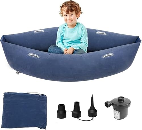 Inflatable Air Lounge Chair with Gentle Rocking Base – Soft Supportive Pod Seat for Home, Office or Break Areas – Includes Pump
