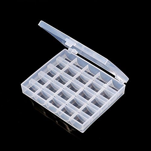 25 Slots Empty Bobbins Spools Box, Organizer Sewing Craft Plastic Case Storage Box Container for Sewing Machine Bobbins Sewing Accessories