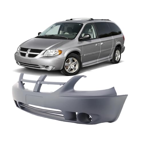 Image of FitParts For Dodge Caravan /Grand Caravan 2005-2007 Front Bumper Cover | Primed, With Fog Light Holes, Without Parking Sensor Holes, Fits Dodge Caravan /Grand Caravan, OEM 5139118AA, CH1000430