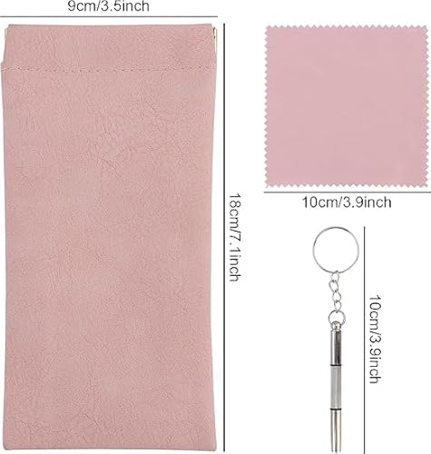 JRSHIRLEYLTD 3 Stück Brillenetui, tragbares Brillenetui, wasserdichtes Sonnenbrillenetui mit 3 Brillenputztüchern und 1 kleinem Schraubendreher (mehrfarbig)