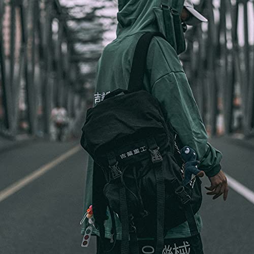 Niepce Inc Japanese Techwear Streetwear Slim Daypack Backpack (Black)3