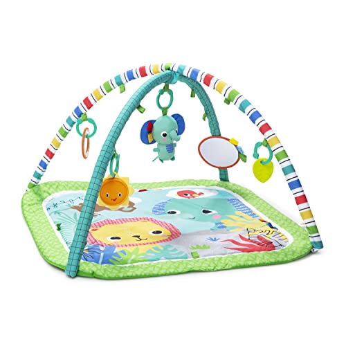 Image of Bright Starts Wild Wiggles Baby Activity Gym & Play Mat with Taggies, Newborn to 3 Years - Green, 18.5x29.1x29.1 Inch