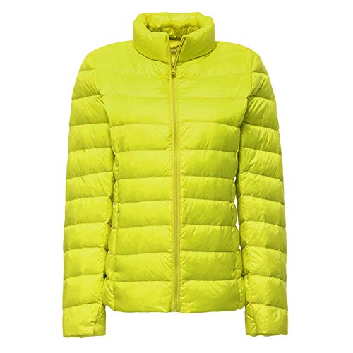 GELing Chaqueta Portátil De Plumón Ligero para Mujer Chaqueta Acolchada De Plumas Abrigo Parka Amarillo 2XL