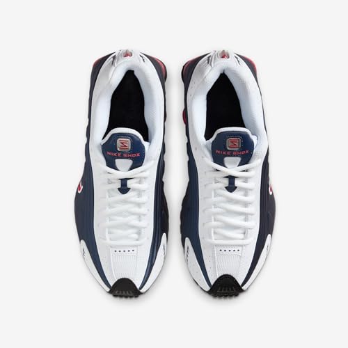 Nike Shox R4 Big Kids' Shoes (Midnight Navy/White/Metallic Silver/Gym Red)4