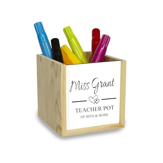Personalised Wooden Teacher Pen Holder