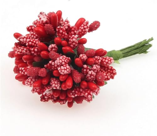 Image of SATYAM KRAFT 48 Bunch Decorative Artificial Pollen Flower Perfect for Tiara, Wedding Jewelry & DIY Making Flowers for Bouquet, Hamper, Trousseau Decoration Items(48 Bunch of 576 Pollen Each)