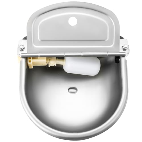 MAOPINER Automatic Cow Drinking Water Bowl Dispenser 304 Stainless Steel Farm Livestock Animals Waterer for Pigs Horse Cattle Goat Sheep Dog (Without Drainage Hole)
