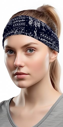 Image of Duwoni Sports Headbands for Men, Moisture Wicking Workout Headband, Sweatband Headbands for Running,Cycling,Football,Yoga,Tennis,Hiking,Hairband for Women and Men