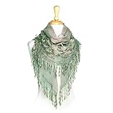 Paskmlna® Women's Lightweight Fancy Triangle Lace Scarf with Floral