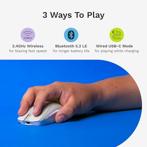 Image of GLORIOUS Model O 2 Mini Wireless Gaming Mouse: Superlight 57g, up to 210hr Battery, Dual Wireless 2.4GHz and Bluetooth 5.2, 26K Optical Sensor, 80M Clicks, 6 Programmable Buttons, FPS Mouse, White