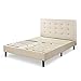 ZINUS Ibidun Upholstered Platform Bed Frame, Mattress Foundation, Wood Slat Support, No Box Spring Needed, Easy Assembly, Queen, Beige