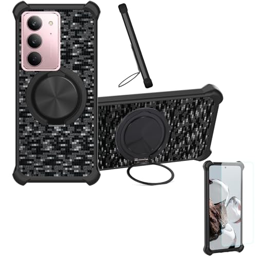 �Ή� Realme C75x �P�[�X Phone Case [1�� 9H+�d�x���� �K���X�t�B����][360°��]���X�^���h�A�}�O�l�b�g��]CX-11-HEI