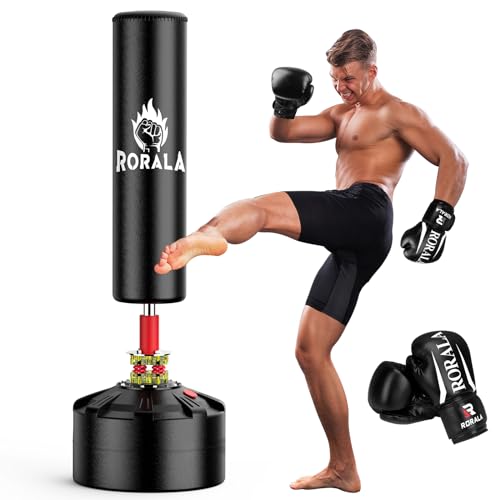 RORALA Punching Bag with Stand 70'-203lbs, Freestanding Heavy Boxing Bag Including 12OZ Boxing...