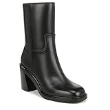 Franco Sarto Womens Penelope Mid Calf Chunky Heel Bootie Black Leather 8 M