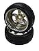 Apex RC Products 1/10 On-Road 12mm Chrome 5 Spoke Wheels V Tread Rubber Tires (Set of 4) #5005