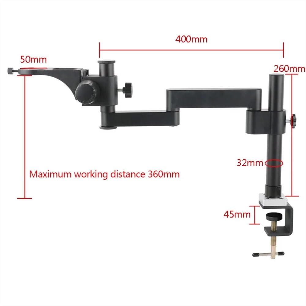 Microscope Extension Type Adjustable Direction Articulating Clamp Holder Bracket Arm 76mm Focusing Stereo Trinocular Microscopio Base Stand(G 50mm)