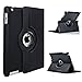 DETUOSI 360°Rotation Housse en Cuir pour Apple iPad 2/iPad 3/iPad 4 Coque Housse de Protection Etui Smart Cover Case avec Rabat/Stand de positionnement Support(Noir)