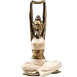 AEVVV Woman Yoga in Warrior Pose Statue with Cats Figurine Art Abstract Yoga Figurine Statue Home Decorative Girl Yoga Scuplture