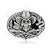 QUKE Western Cowboy Ghost Skeleton Skull with Rifles Guns Belt Buckle Black Enamel