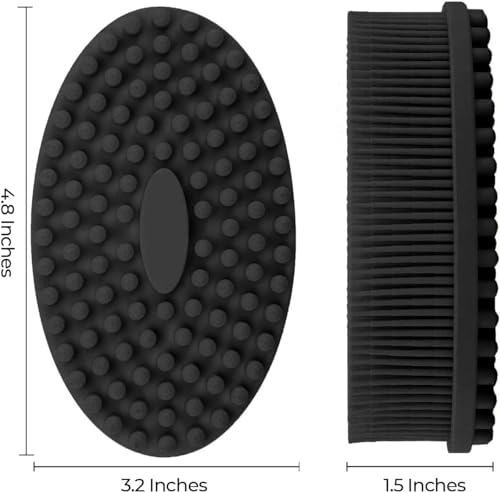 Image of Silicone Body Scrubber, Gentle exfoliating Body Scrubber That's Easy to Clean, Lathers Well, Long Lasting, and More Hygienic Than Traditional Shower Loofah (Black)