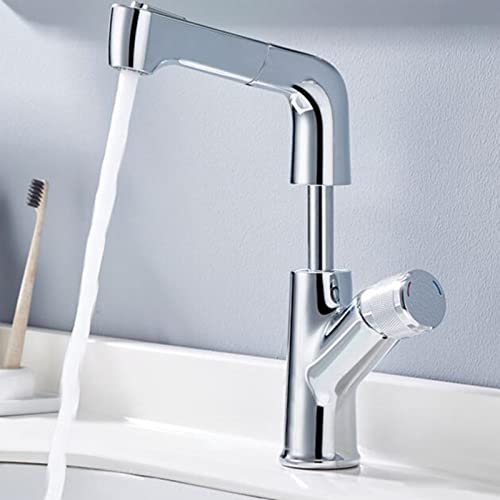 Robinet de lavabo à douchette extractible pour en finir avec les vasques difficiles à rincer
