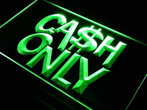 ADVPRO Cash Only Cajero Shop Cafe - Letrero de neón LED verde, 16 x 12 pulgadas, st4s43-s113-g
