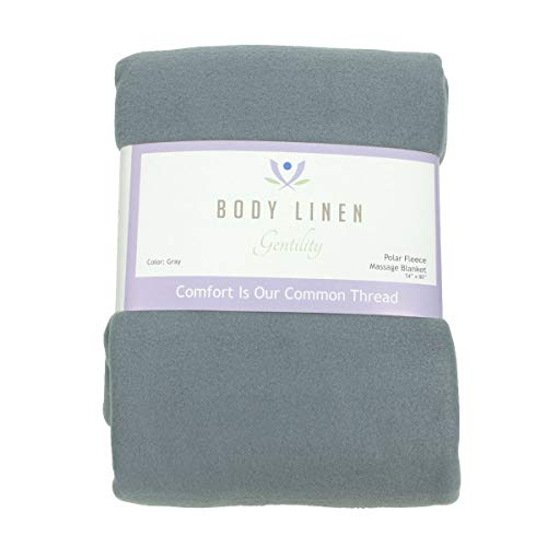 Body Linen's Gentility Polar Fleece Massage Table Blanket, 54x80, 100% Polyester - Bluish Grey
