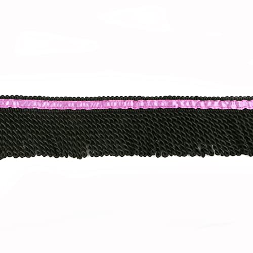 Hedonghexi Bullion Fringe Trim And Embellishments 5 Yard X 2.5 Inches Fabric Trims Sewing Diy Decoration For Clothes Gold Hebrew Fringes With Purple Ribbon (Black) #TOP2