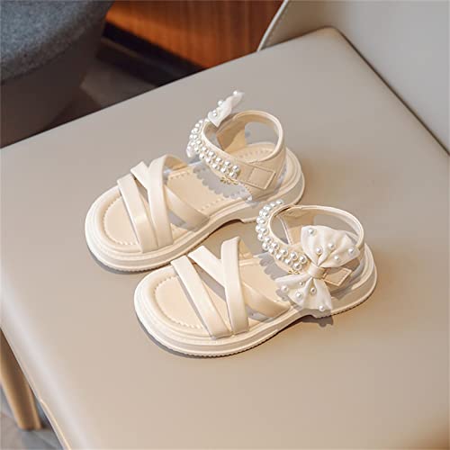 Sandals For toddler Girls Kids Slip On Shoes Toddler Kids Girls Pearl Butterfly Knot Single Princess Shoes Sandals For (White, 9.5 Little Child)2