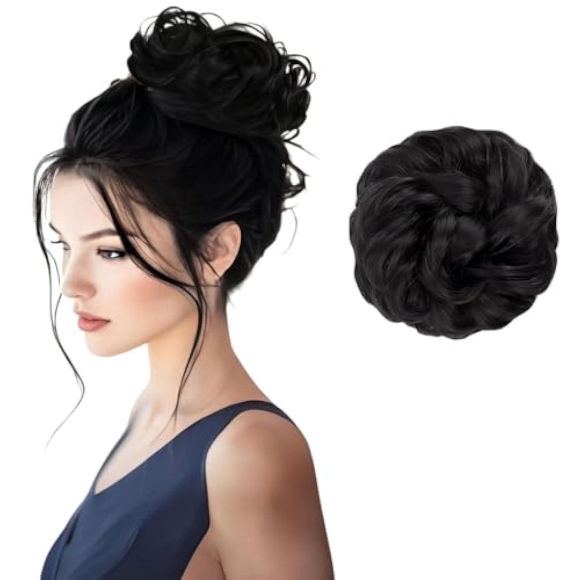 Messy Bun Synthetic Hair Extension, Black