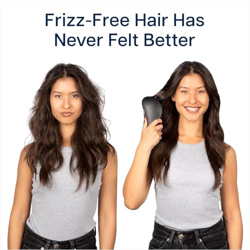 Crave Naturals Biggie Glide Thru Hair Brush - Detangler Brush for Curly, Straight, Wet or Dry Hair - Gentle Detangling Brushes for Adults, Kids, Toddlers - Hair Accessories for Women, 8.4x3.4" - Black