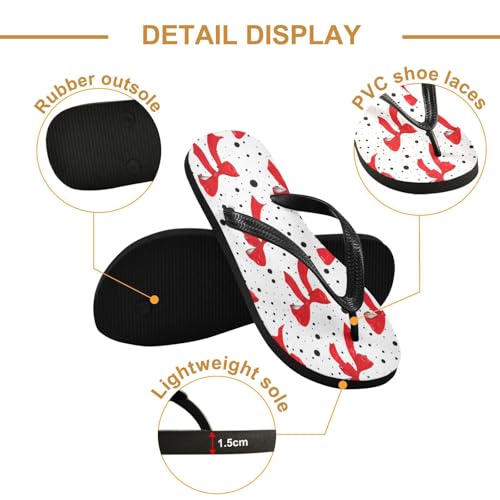 STAYTOP Red Ribbon Bow Flip Flops Sandals of Men's & Women's,Sandals Beach Slippers Shower Slides2