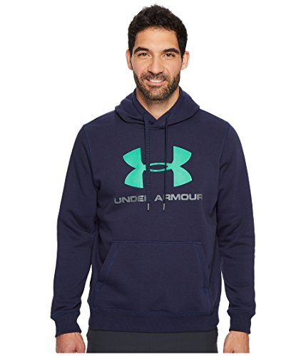 Under Armour Felpa con Cappuccio Uomo - UA Rival Fleece Fitted Graphic - 1302294-410 - mdn/gph-M