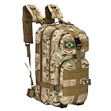 Mochila Tática Militar Impermeável Reforçada 30 litros com Patch Emborrachado - CP Camuflada