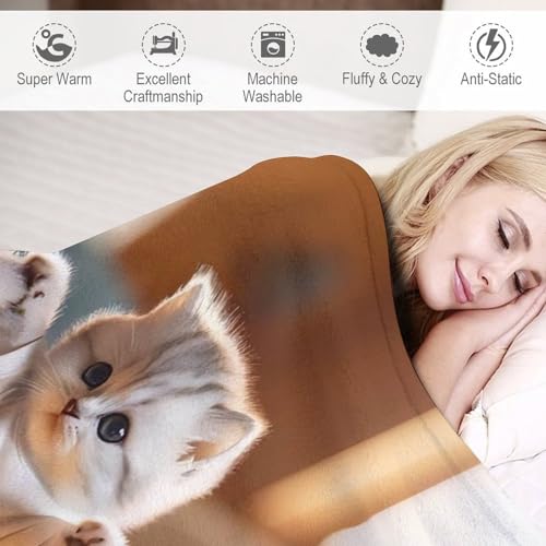 Couverture chat mignon et plaid doudou doux pour la maison - 6