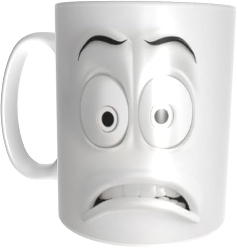 Pandok White Ceramic Mug - Disgusted Face Design - Single Mug